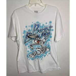 LOONEY TUNES logo Bugs Bunny Airbrush MEN'S T-Shirt Sz L‎